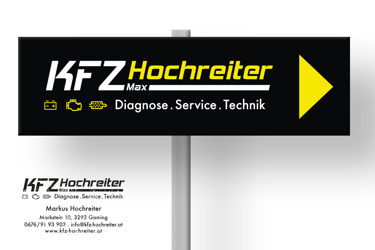 KFZ Hochreiter - Logodesign, Firmenschild, Firmenstempel